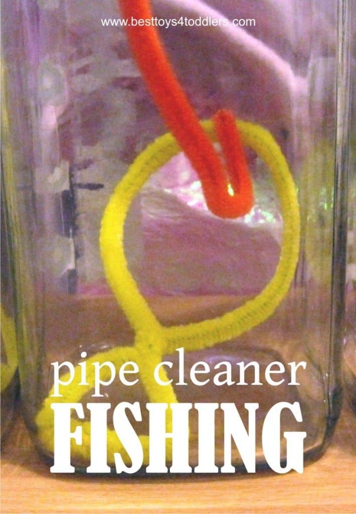 Simple pipe cleaner fishing game for toddlers and preschoolers