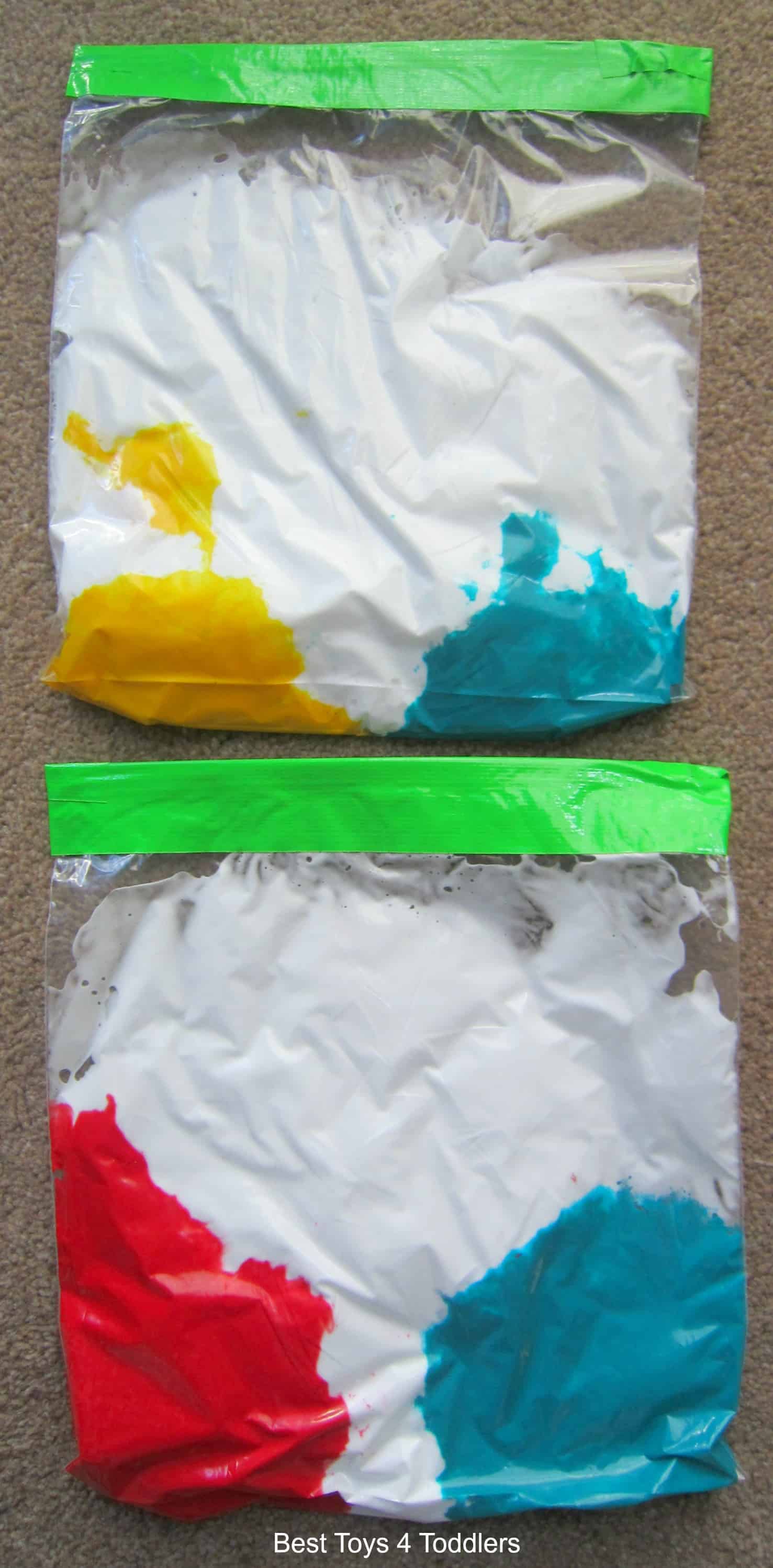 Shaving Cream Color Mixing Sensory Bag Best Toys 4 Toddlers