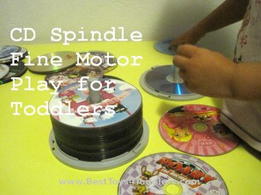 CD Spindle Fine Motor Activity for Toddlers