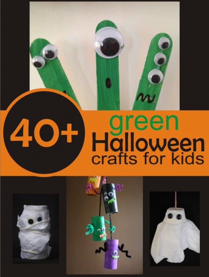 40+ green Halloween craftswith items from recycle bin to craft with kids