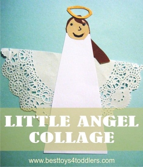 Easy for kids to make - Little Angel Collage - Day 22 of Blank Christmas Cards Advent Countdown