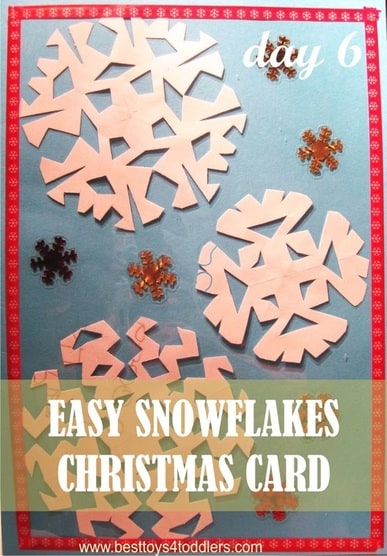 Easy Snowflakes Christmas Card - Day 6 in Blank Christmas Cards Advent Countdown