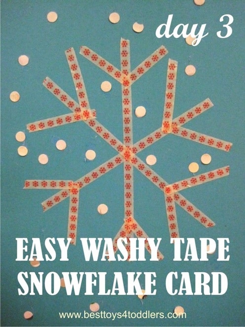 Easy Washy Tape Snowflake Christmas Card - Day 3 in Blank Christmas Cards Advent Countdown