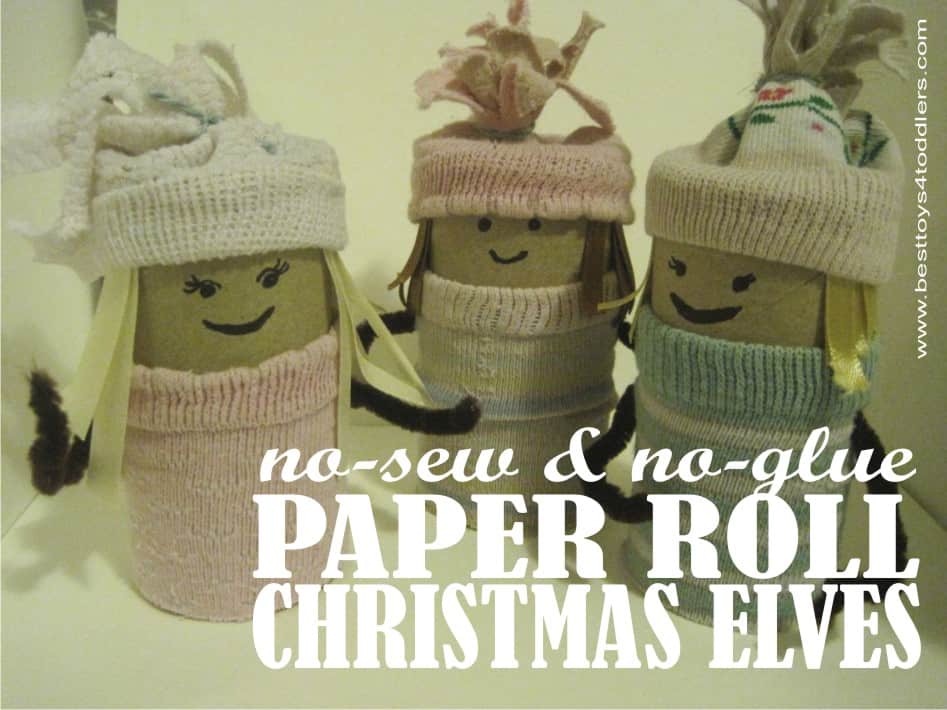 No-Sew & No-Glue Paper Roll Christmas Elves - 15 minute to make and hours to play!