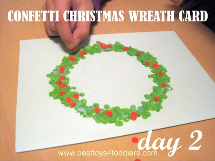 Confetti Christmas Wreath Card - Day 2 in Blank Christmas Cards Advent Countdown