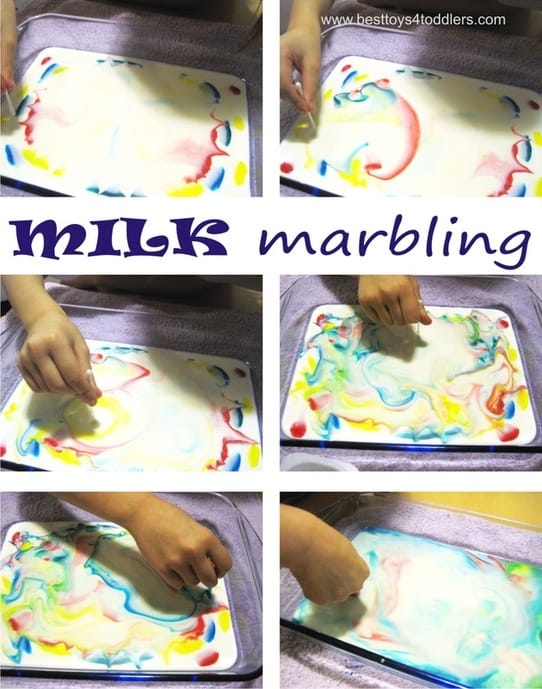 Milk Marbling - experimenting with milk and food color and creating amazing effects
