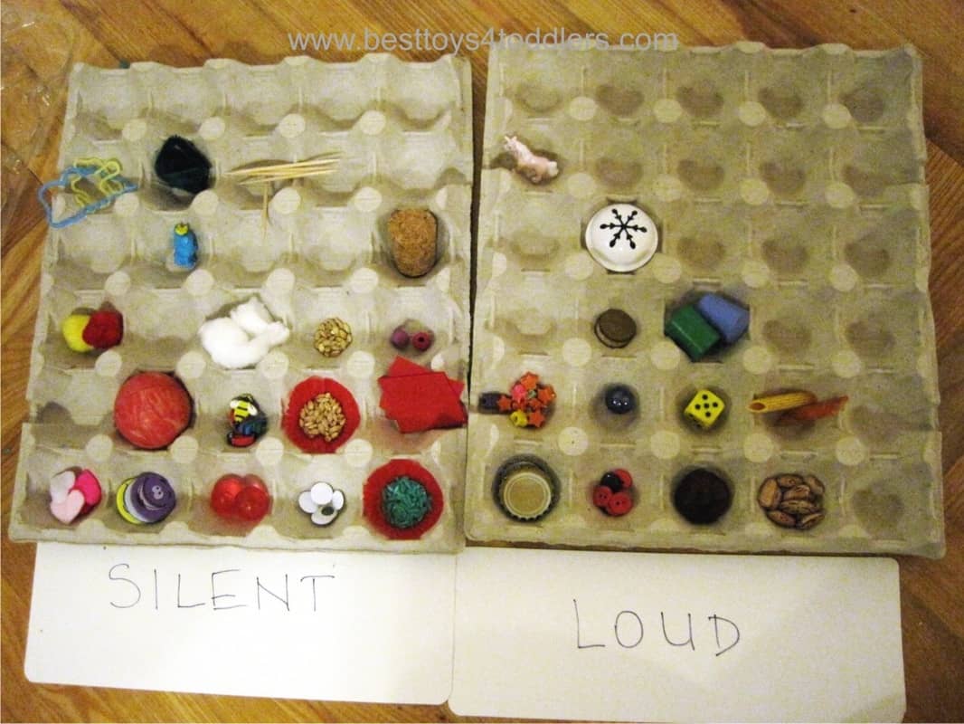Silent or Loud Sound Game for Toddlers, easy and cheap way to play and learn about sounds
