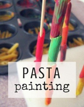 Best Toys 4 Toddlers - Painting pasta provides an amazing sensory activity for toddlers and older kids!