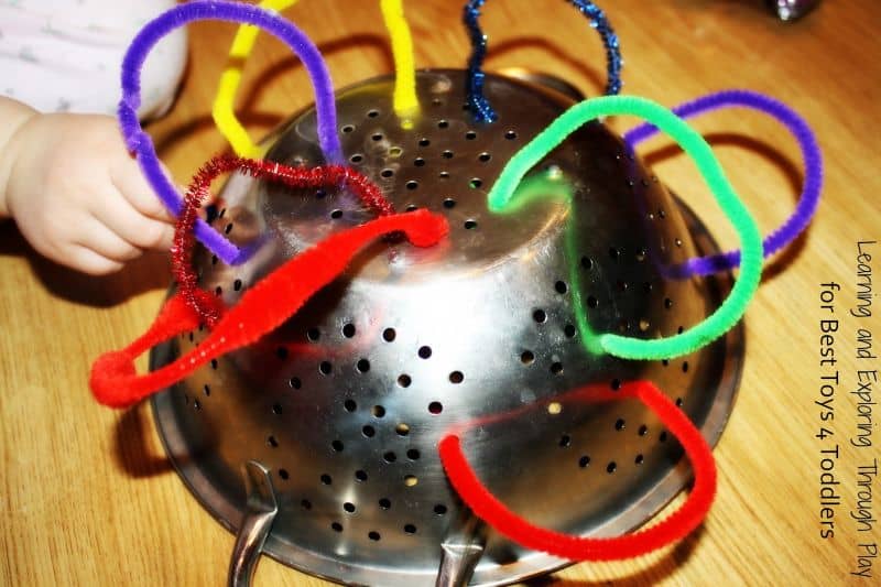 5 Fun Activities with a Colander, part of Less Toys. More Play. series
