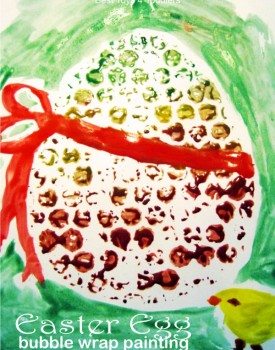 Easter Egg Bubble Wrap Painting, #junkplay idea for Easter