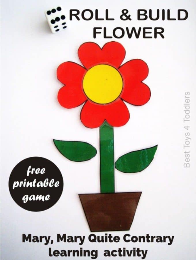 Roll and Build Flower Free Printable Game