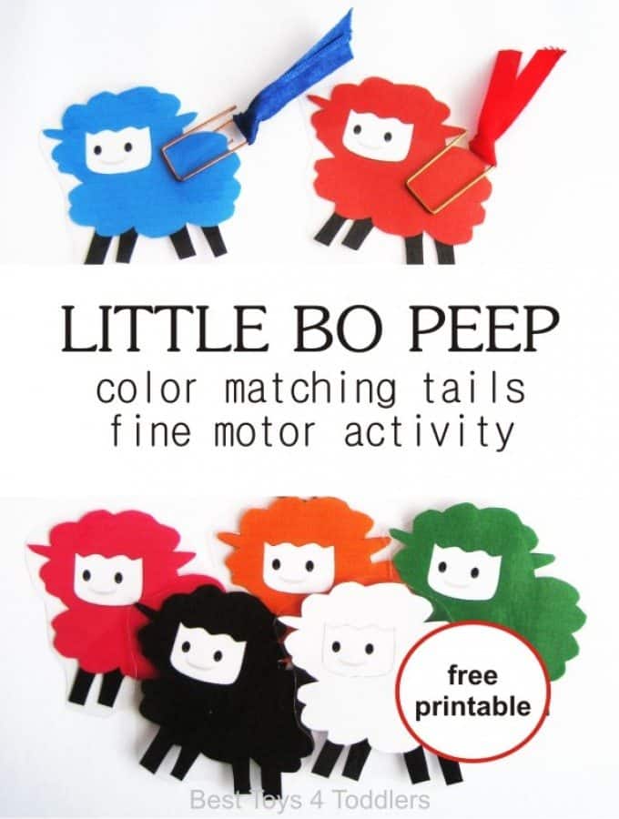 Little Bo Peep Color Matching Tails Activity