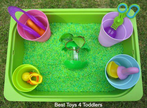 Apple scented rice sensory play and fine motor practice