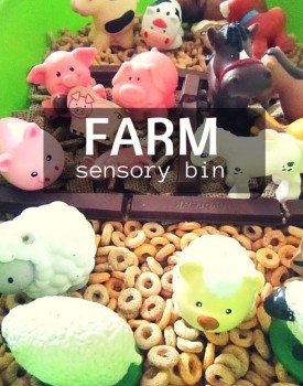 Farm Sensory Bin - sorting animals and learning about farm animals through sensory play, perfect for toddlers and preschoolers