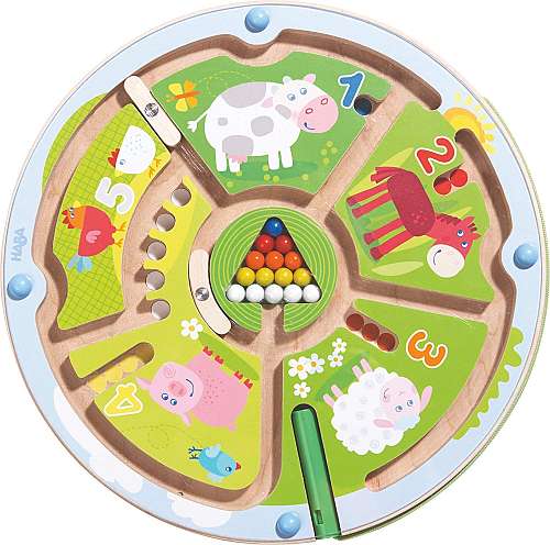 HABA Number Maze Magnetic Game STEM Toy Encourages Color Recognition, Fine Motor & Counting