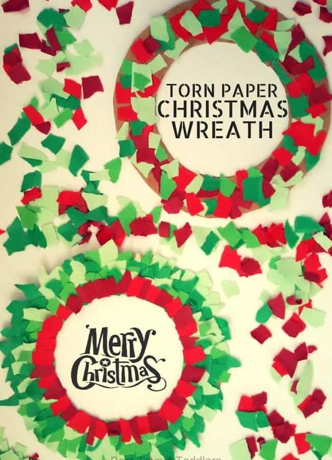 Easy to make Christmas wreath caraft for toddlers and preschoolers