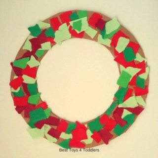 Easy to Make Torn Paper Christmas Wreath