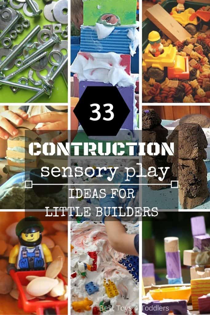 Combine building toys and tools and sensory play for new and fun experience for little builders!