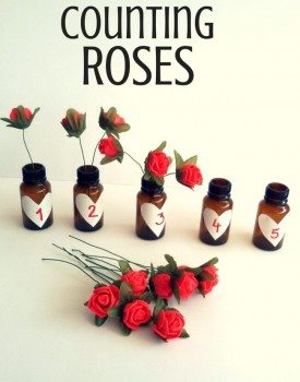 Best Toys 4 Toddlers - simple counting activity with fine motor skill practice: Counting Roses for Valentine's day!