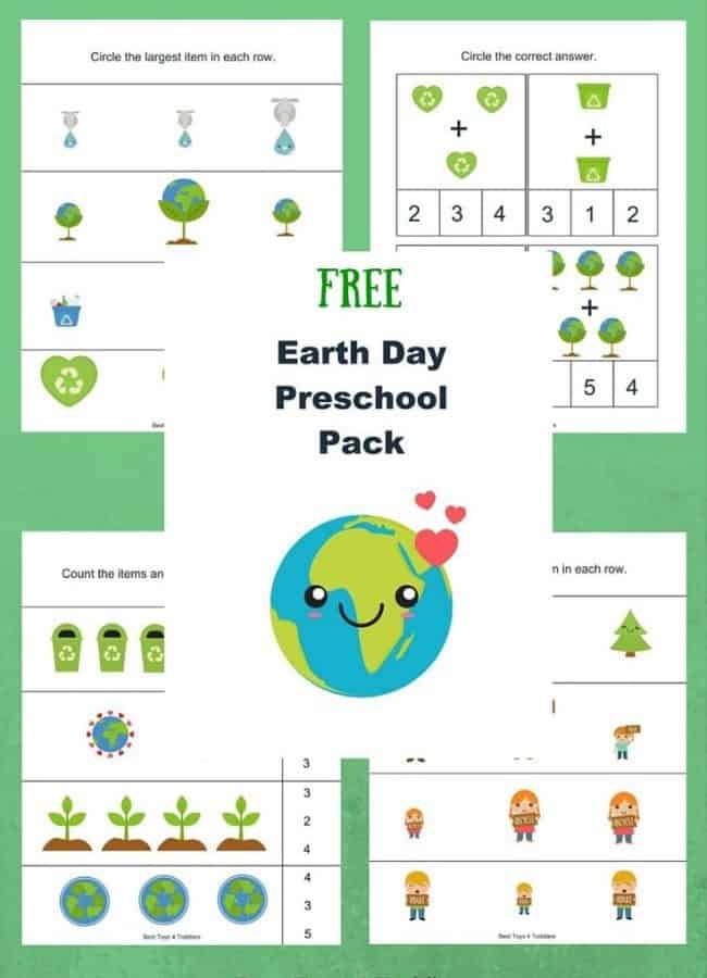 Best Toys 4 Toddlers - Free Earth Day printable pack for preschool and kindergarten