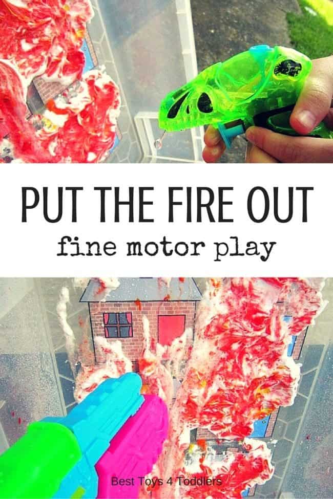 Best Toys 4 Toddlers - Put the fire out - great game for little firefighters to work on fine motor skills