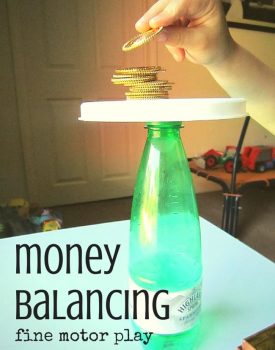 Best Toys 4 Toddlers - Money balancing game for toddlers and preschoolers helps them work on their fine motor skills and patience!