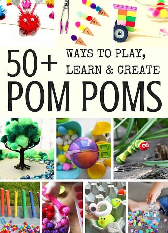 Best Toys 4 Toddlers - More than 50 ideas for kids to play, learn and create using pom poms
