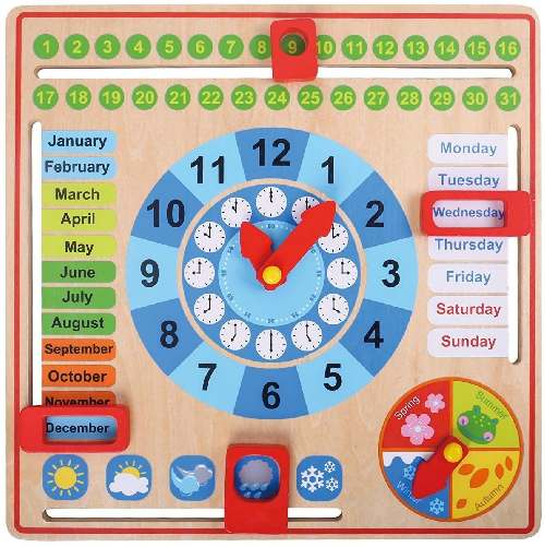 All About Today Board - Wooden Calendar and Learning Clock