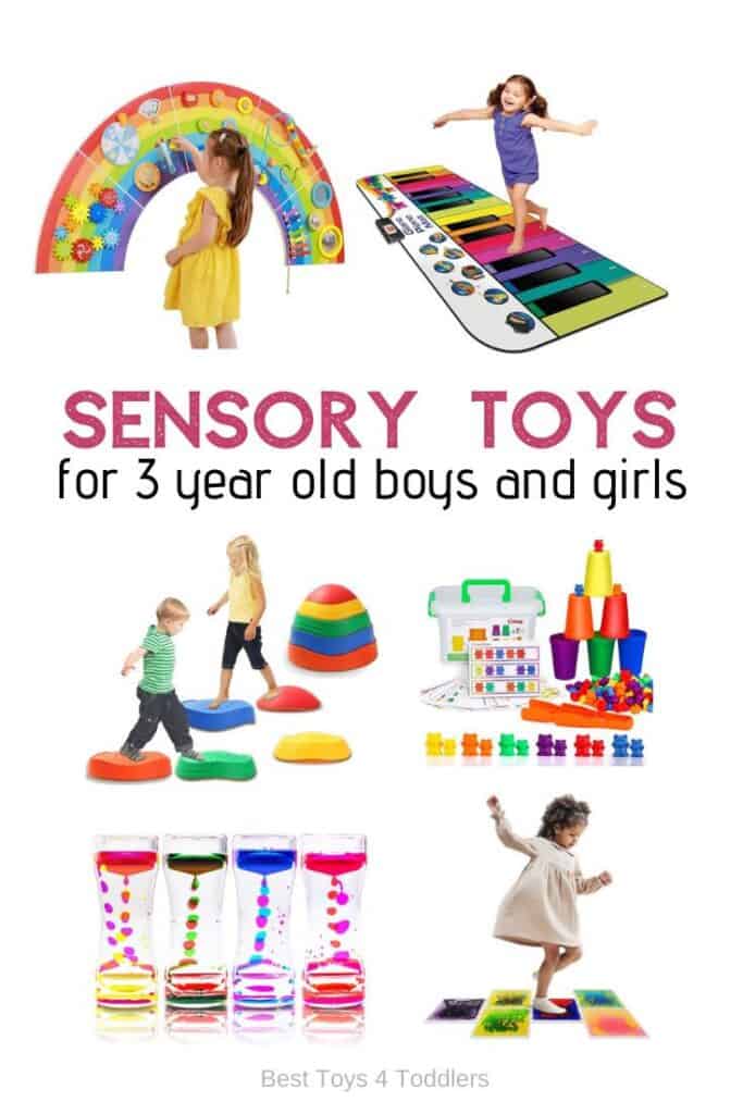 Top 10 sensory toys for 3 year olds will teach your quickly growing toddler about things like sounds, shapes, colors, textures and more.