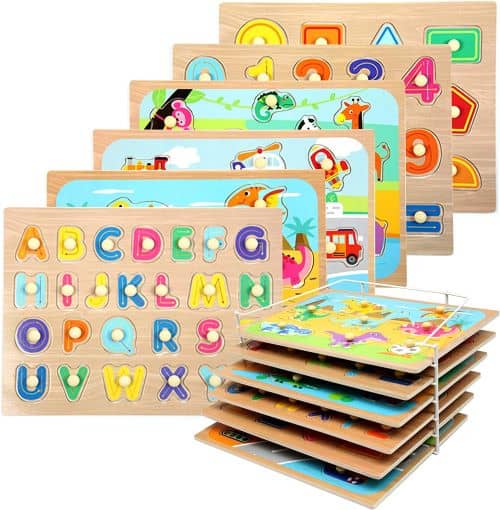Toddler Puzzles and Rack Set