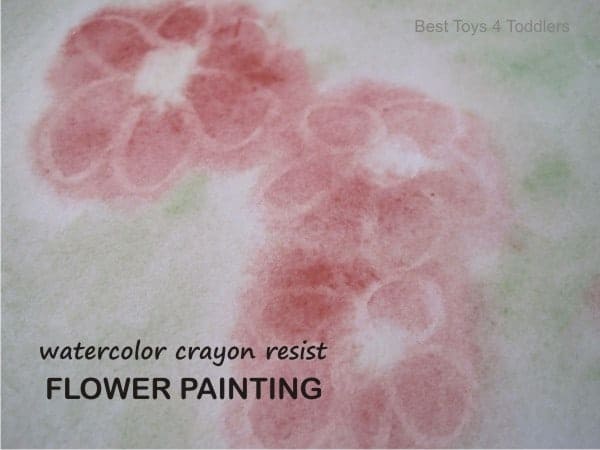flower watercolor resist painting